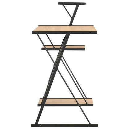 20289 vidaXL Desk with Shelf Black and Oak 116x50x93 cm