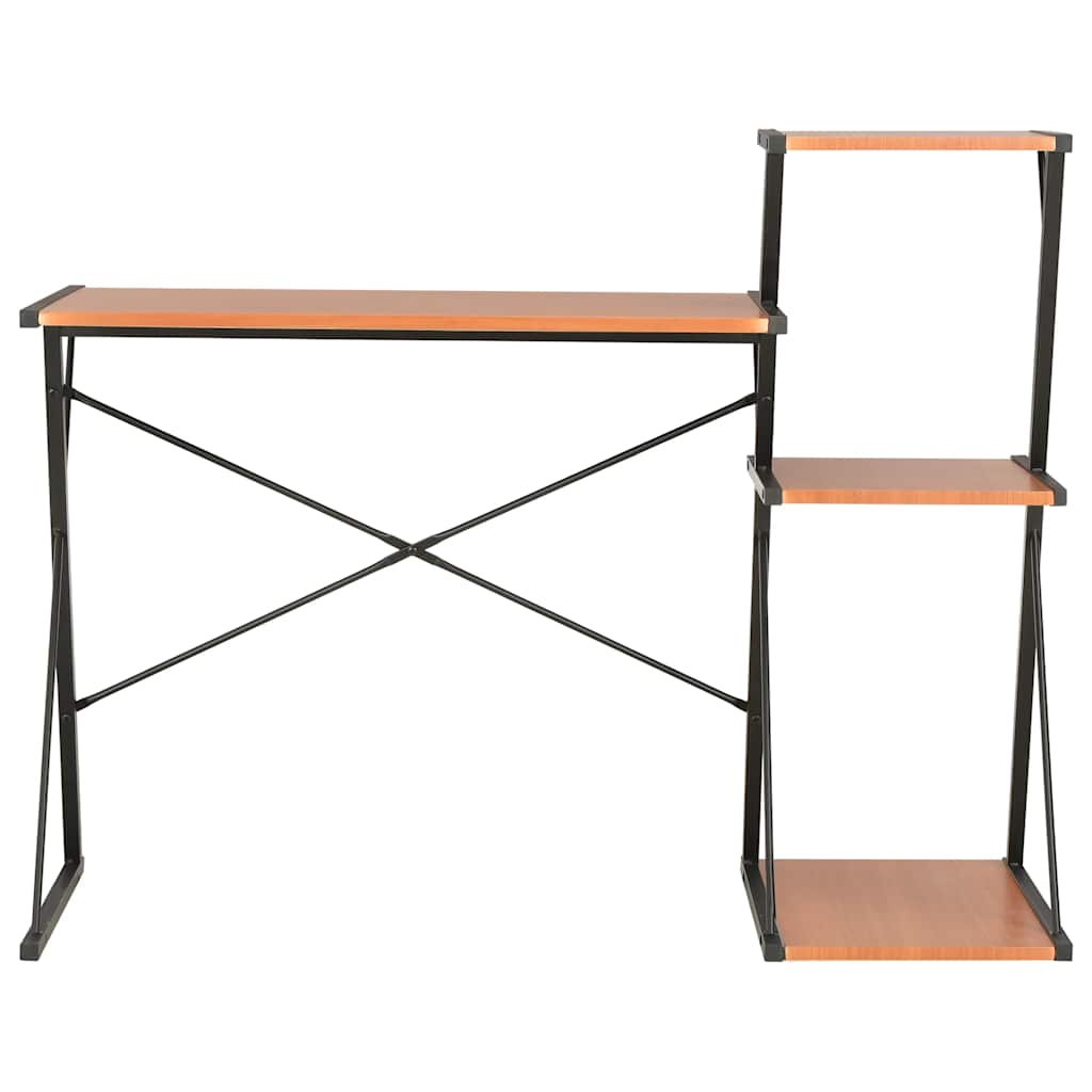 20290 vidaXL Desk with Shelf Black and Brown 116x50x93 cm