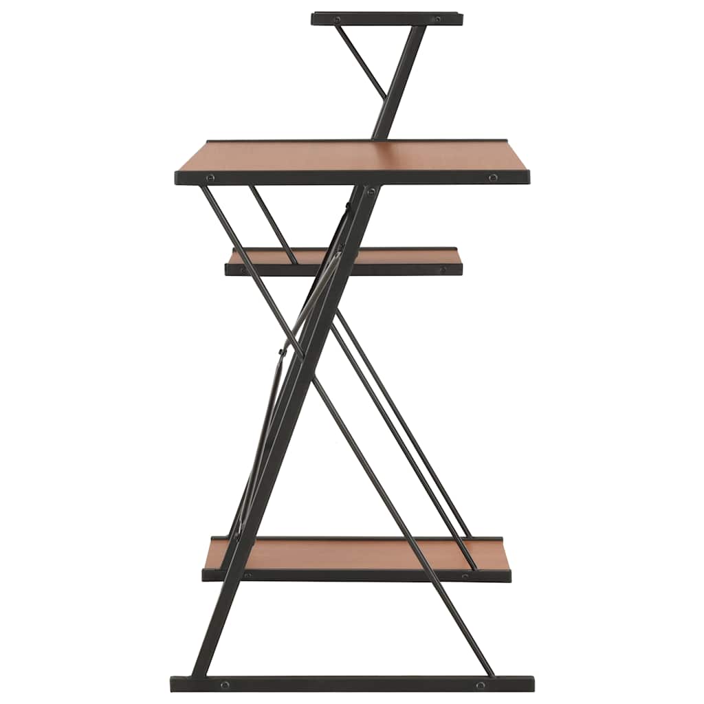 20290 vidaXL Desk with Shelf Black and Brown 116x50x93 cm
