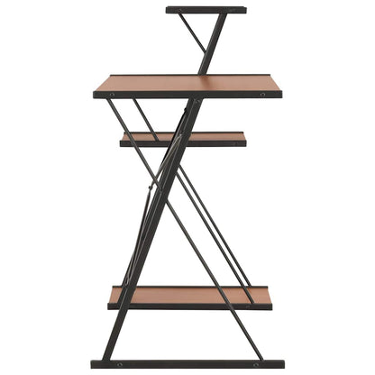 20290 vidaXL Desk with Shelf Black and Brown 116x50x93 cm