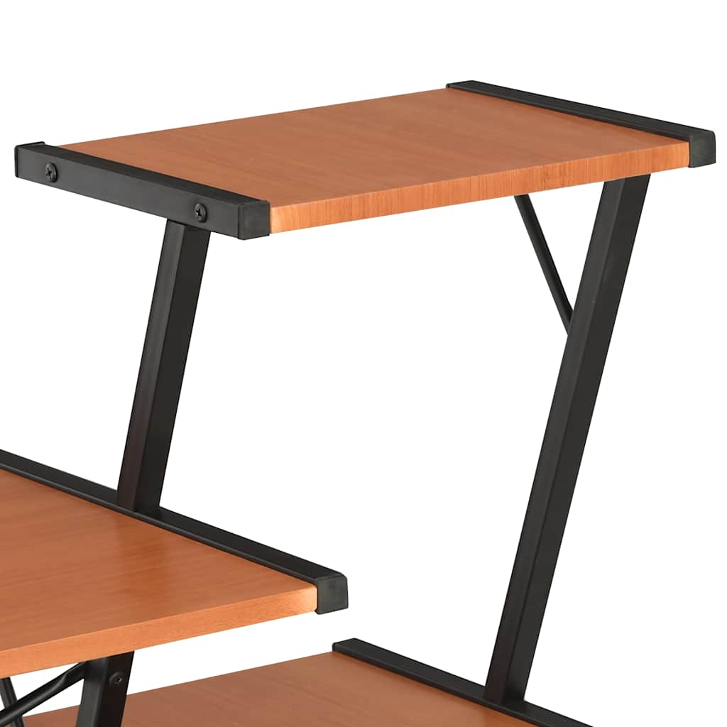 20290 vidaXL Desk with Shelf Black and Brown 116x50x93 cm