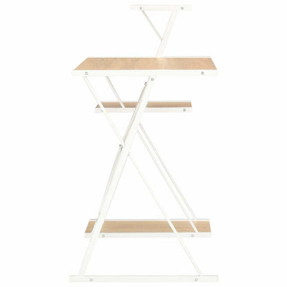20291 vidaXL Desk with Shelf White and Oak 116x50x93 cm