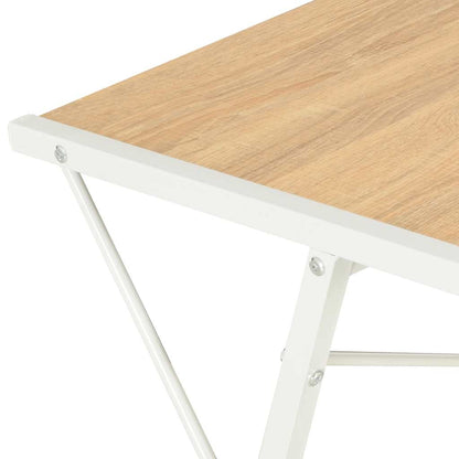 20291 vidaXL Desk with Shelf White and Oak 116x50x93 cm