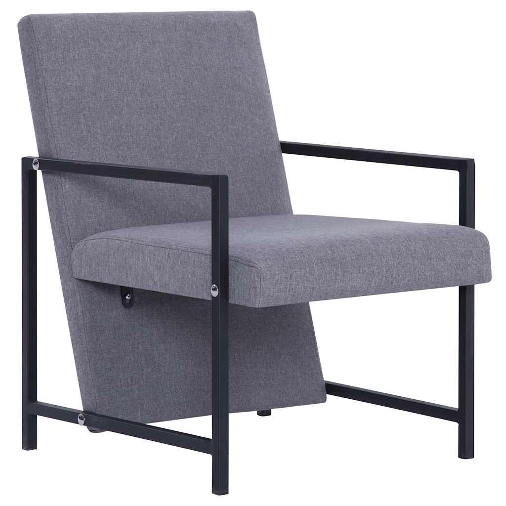 vidaXL Armchair with Chrome Feet Light Grey Fabric - 53 x 69 x 73 cm