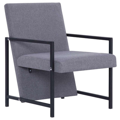 vidaXL Armchair with Chrome Feet Light Grey Fabric - 53 x 69 x 73 cm