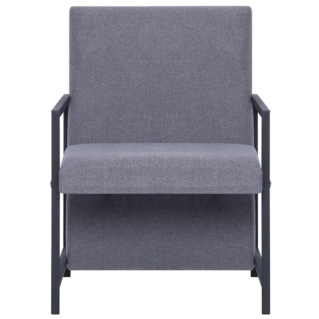 vidaXL Armchair with Chrome Feet Light Grey Fabric - 53 x 69 x 73 cm