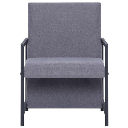 vidaXL Armchair with Chrome Feet Light Grey Fabric - 53 x 69 x 73 cm