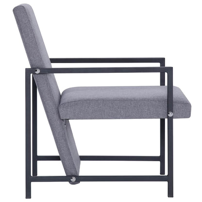 vidaXL Armchair with Chrome Feet Light Grey Fabric - 53 x 69 x 73 cm