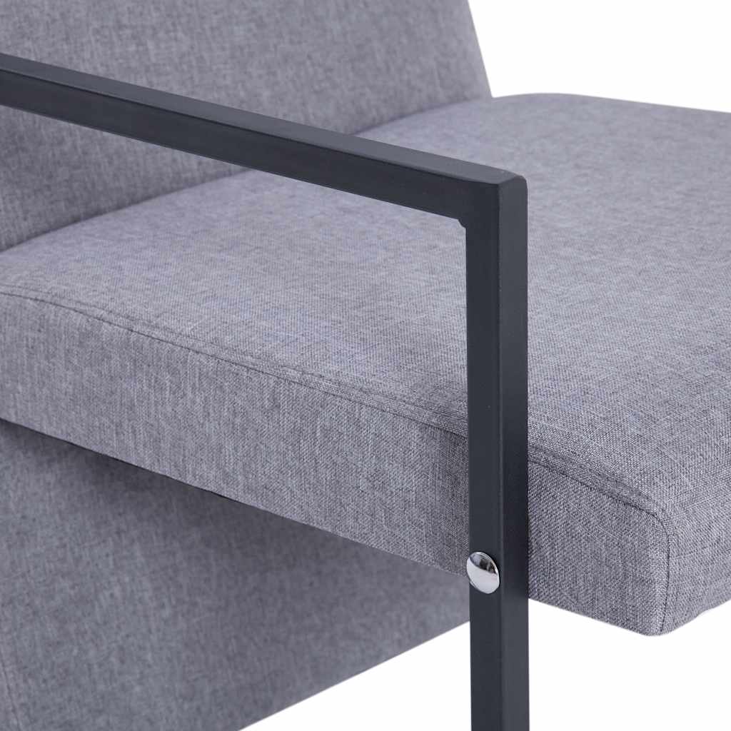 vidaXL Armchair with Chrome Feet Light Grey Fabric - 53 x 69 x 73 cm