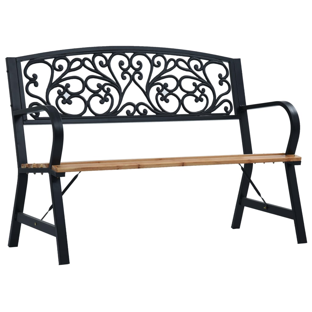 vidaXL Garden Bench 120 cm Wood - Black