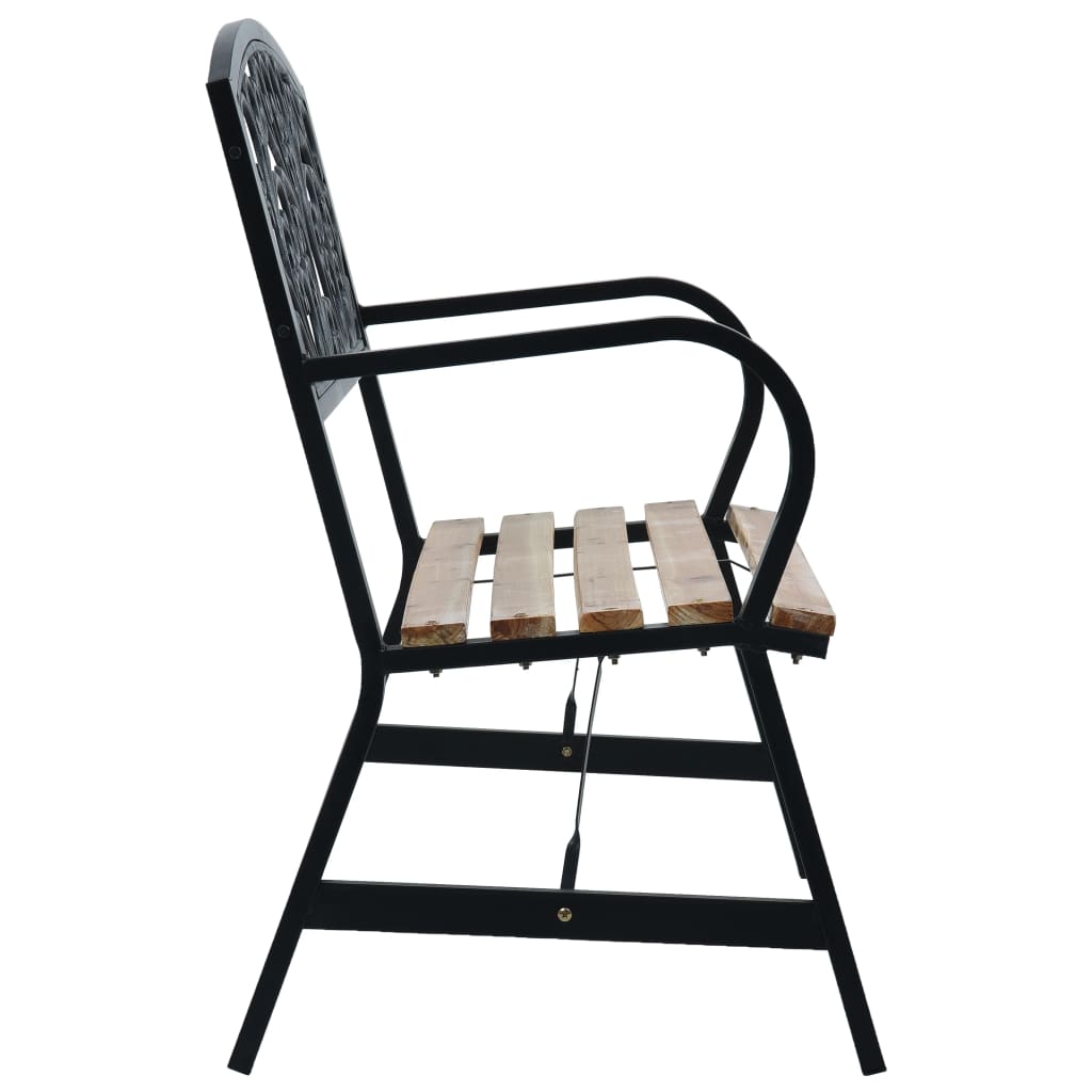 vidaXL Garden Bench 120 cm Wood - Black