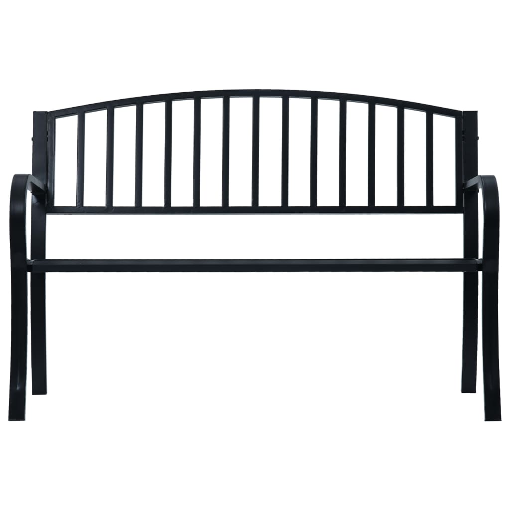 vidaXL Garden Bench 125 cm Black Steel