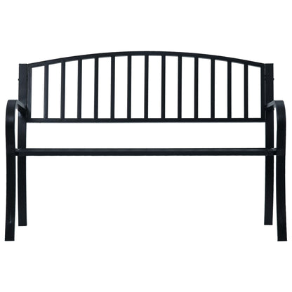 vidaXL Garden Bench 125 cm Black Steel