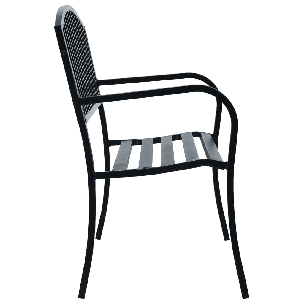 vidaXL Garden Bench 125 cm Black Steel