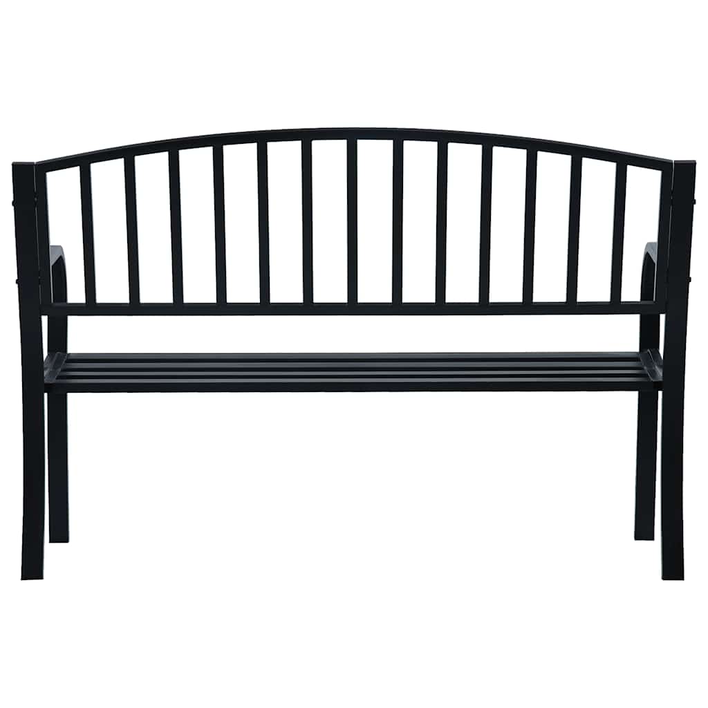 vidaXL Garden Bench 125 cm Black Steel