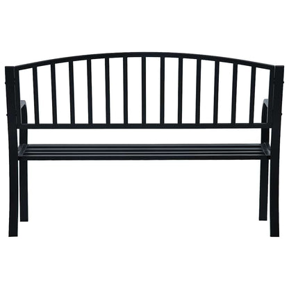 vidaXL Garden Bench 125 cm Black Steel