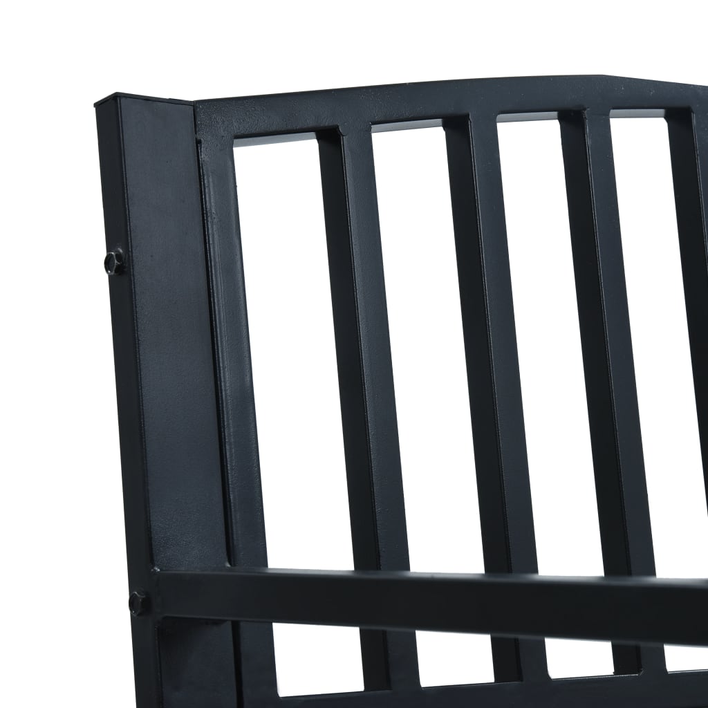 vidaXL Garden Bench 125 cm Black Steel