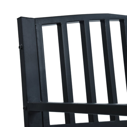 vidaXL Garden Bench 125 cm Black Steel
