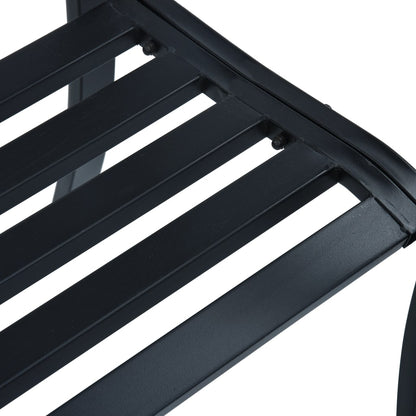 vidaXL Garden Bench 125 cm Black Steel