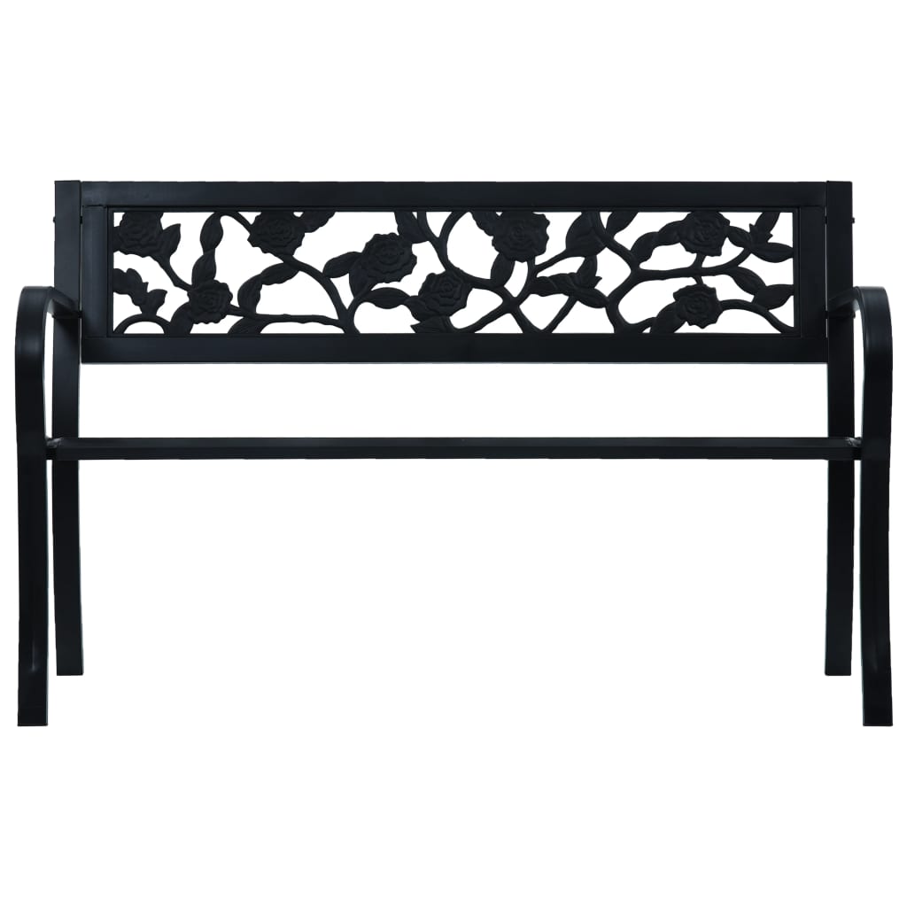 vidaXL Garden Bench 125 cm Black Steel - 31147