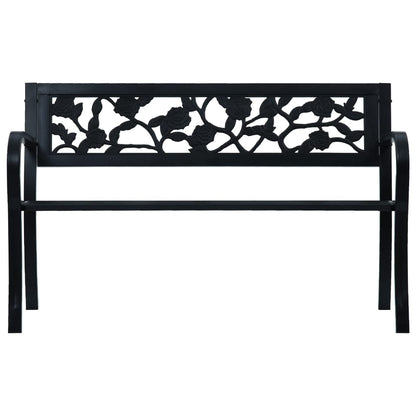 vidaXL Garden Bench 125 cm Black Steel - 31147