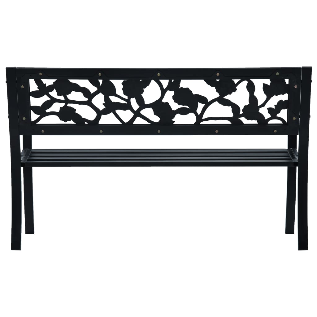 vidaXL Garden Bench 125 cm Black Steel - 31147