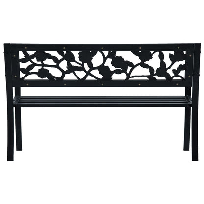 vidaXL Garden Bench 125 cm Black Steel - 31147