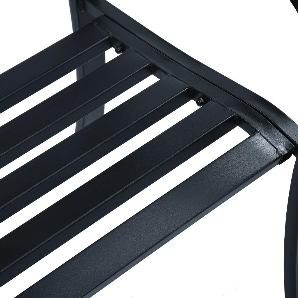 vidaXL Garden Bench 125 cm Black Steel - 31147