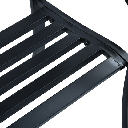 vidaXL Garden Bench 125 cm Black Steel - 31147