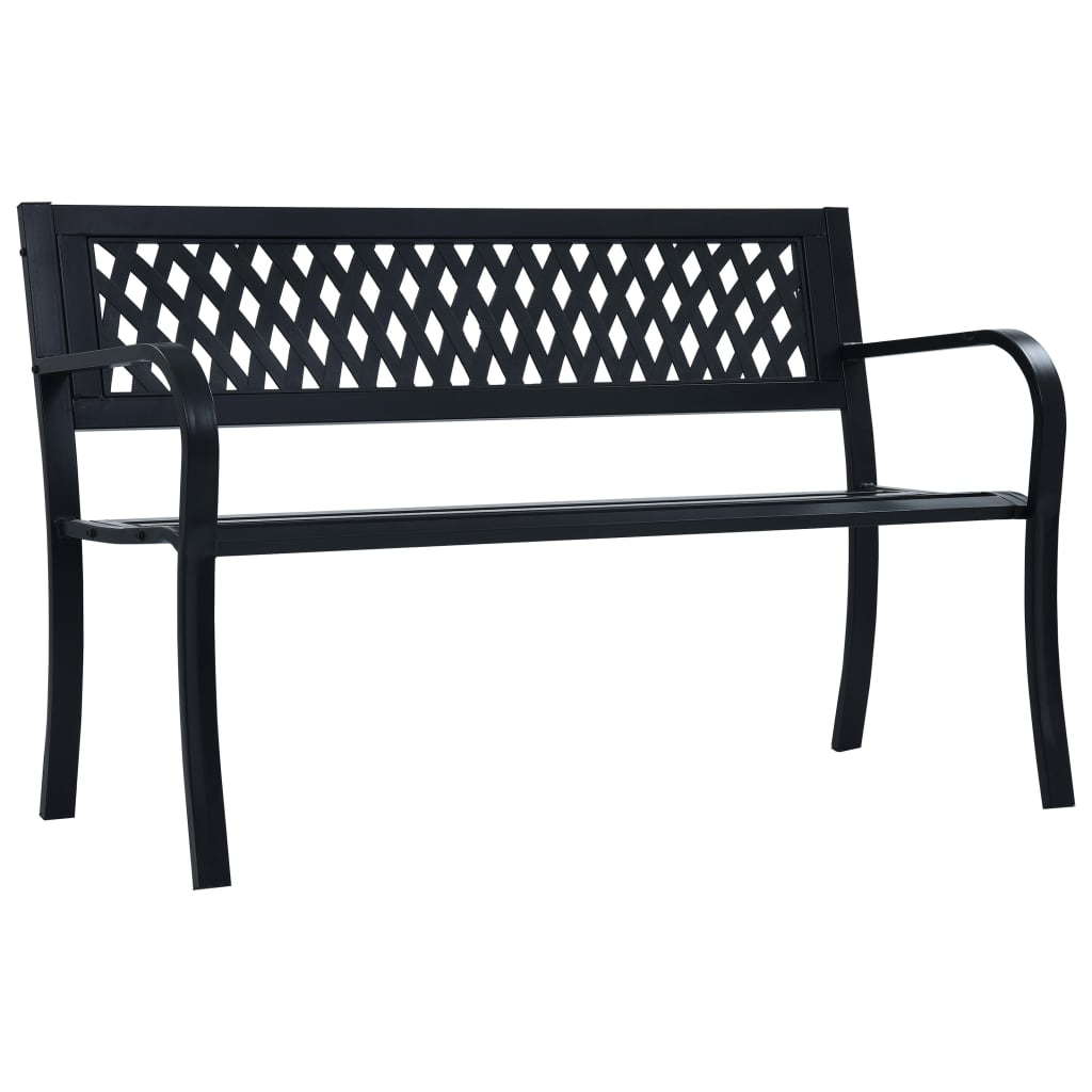 vidaXL Garden Bench 125 cm Black Steel - 31148