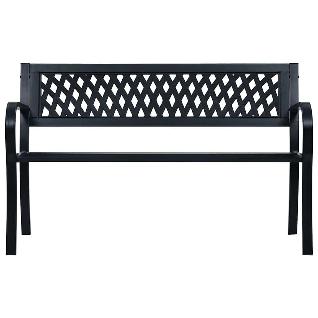 vidaXL Garden Bench 125 cm Black Steel - 31148