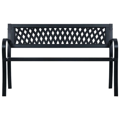 vidaXL Garden Bench 125 cm Black Steel - 31148
