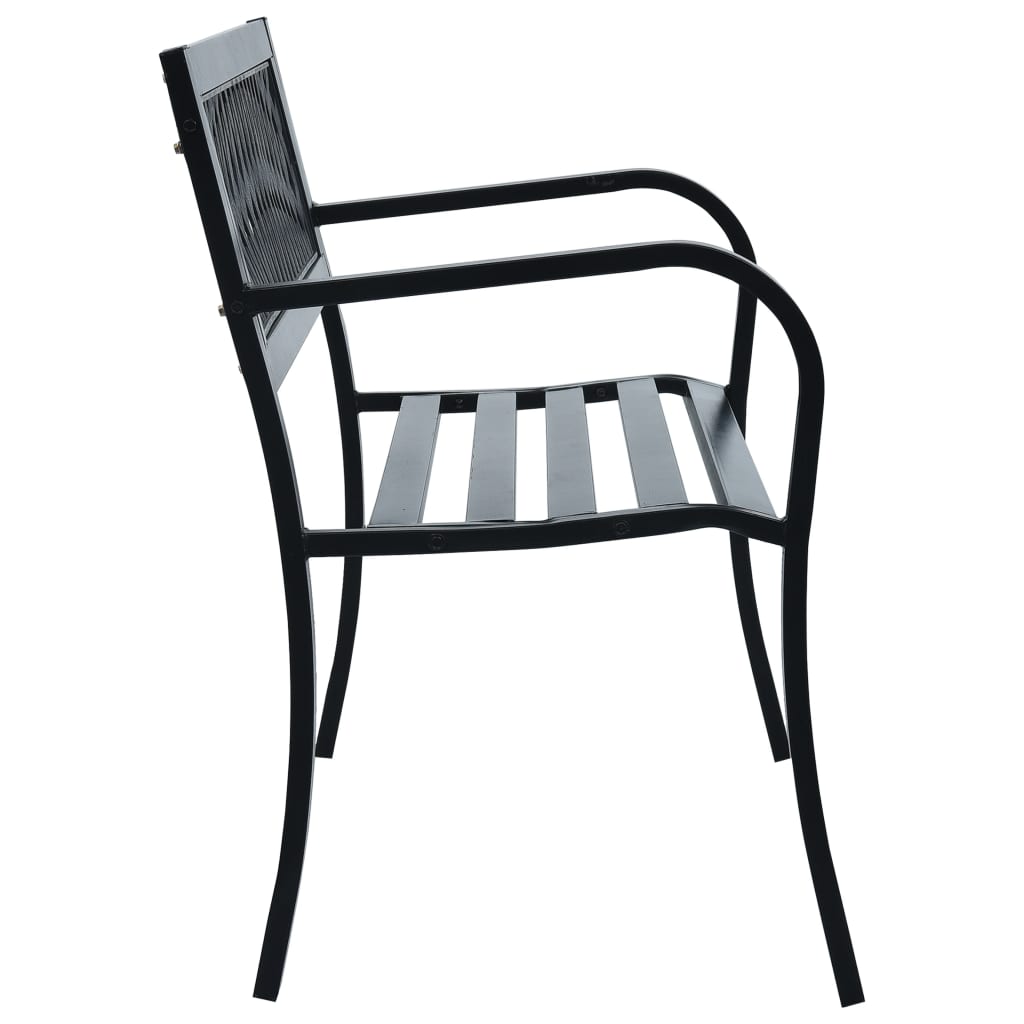 vidaXL Garden Bench 125 cm Black Steel - 31148