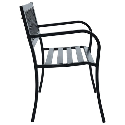 vidaXL Garden Bench 125 cm Black Steel - 31148