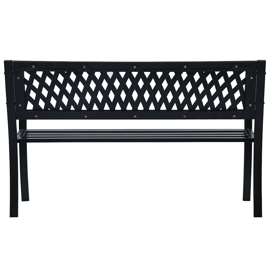 vidaXL Garden Bench 125 cm Black Steel - 31148
