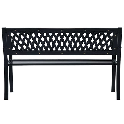 vidaXL Garden Bench 125 cm Black Steel - 31148
