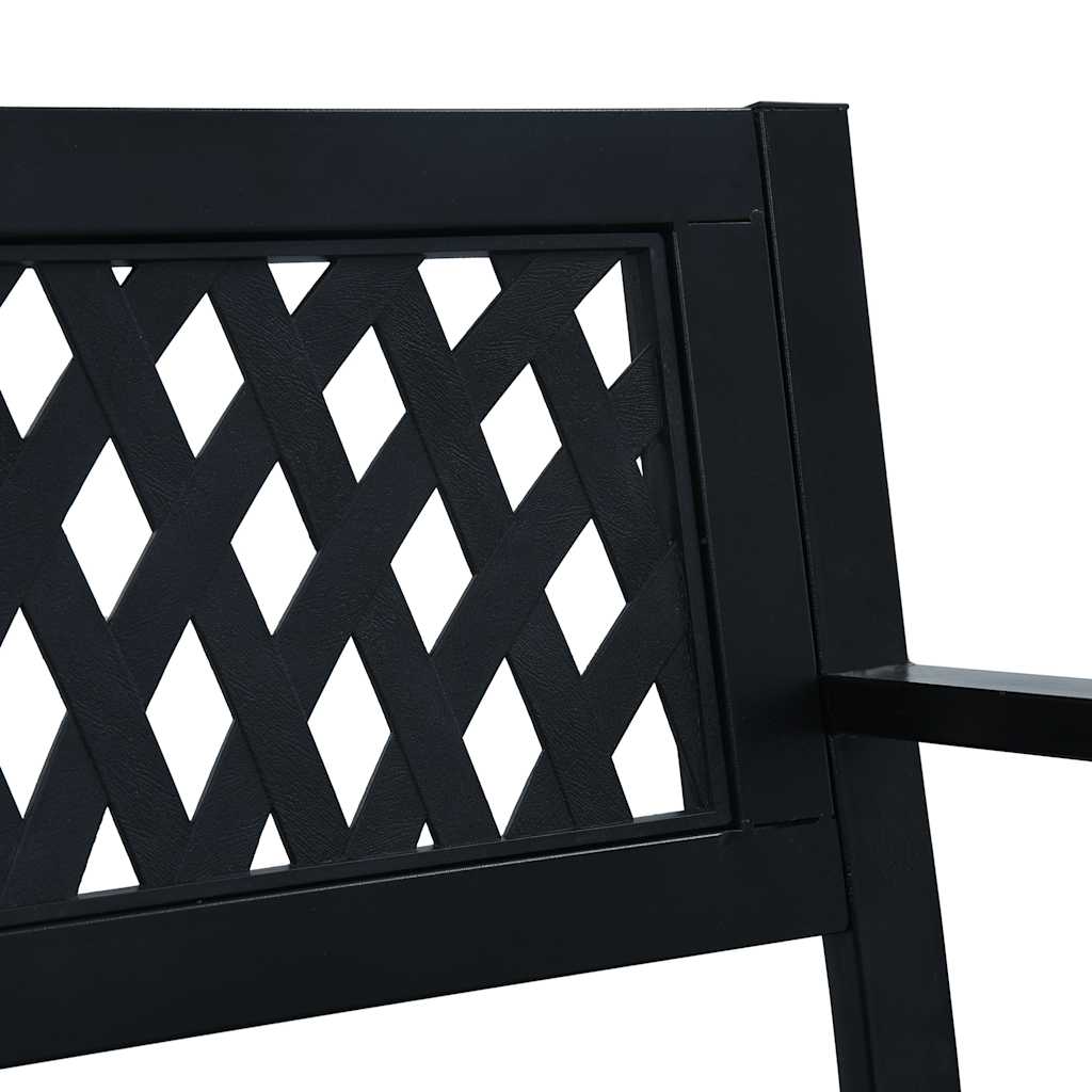 vidaXL Garden Bench 125 cm Black Steel - 31148