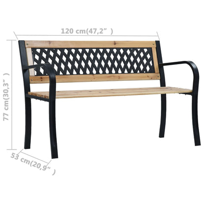 vidaXL Garden Bench 120 cm Wood - Brown - 120 x 53 x 77 cm