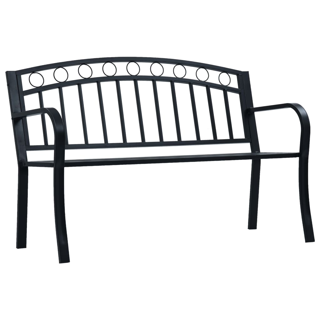 vidaXL Garden Bench 125 cm Black Steel - 31172