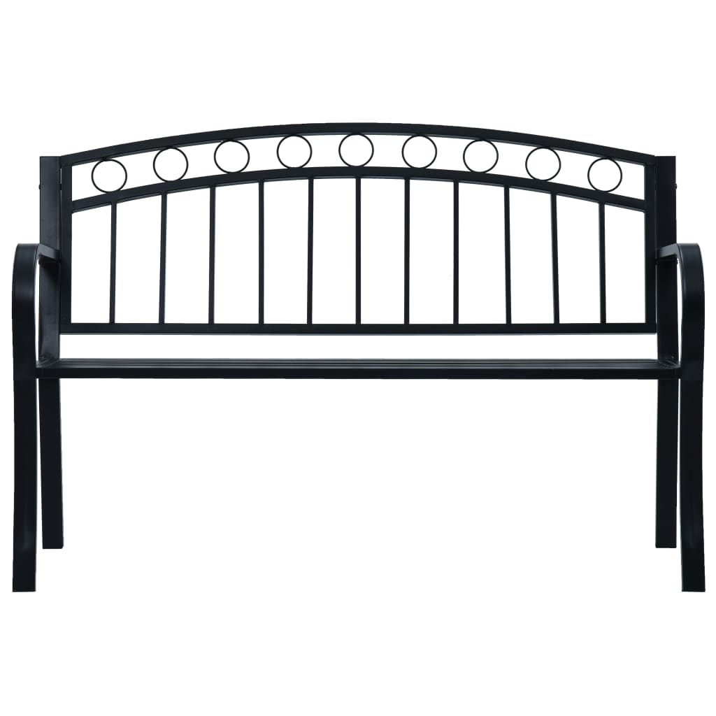 vidaXL Garden Bench 125 cm Black Steel - 31172