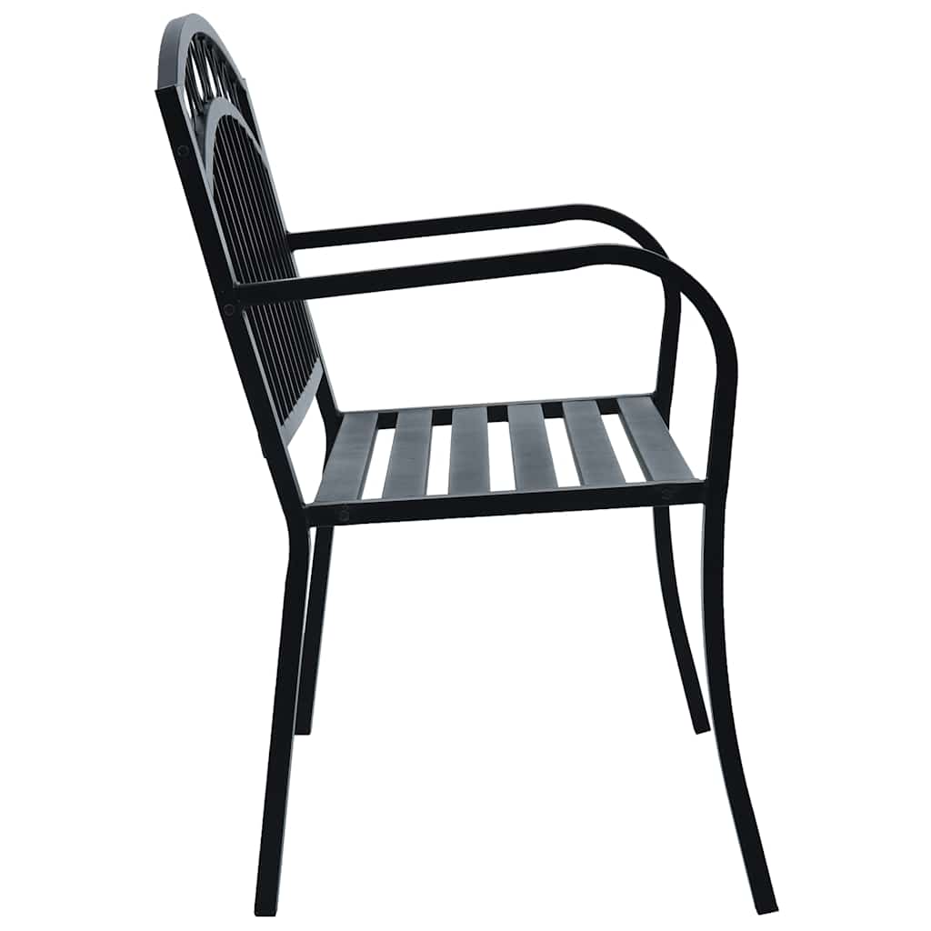 vidaXL Garden Bench 125 cm Black Steel - 31172