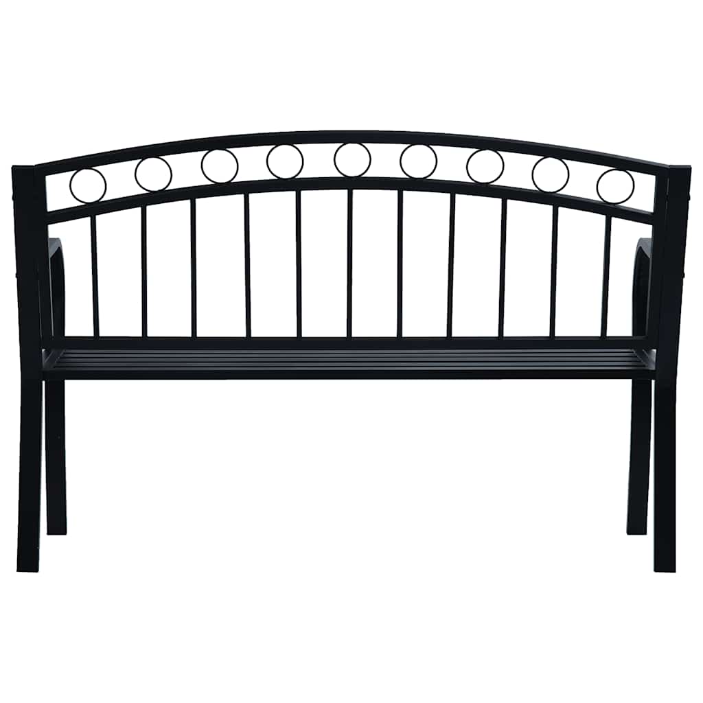 vidaXL Garden Bench 125 cm Black Steel - 31172