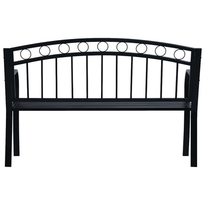 vidaXL Garden Bench 125 cm Black Steel - 31172