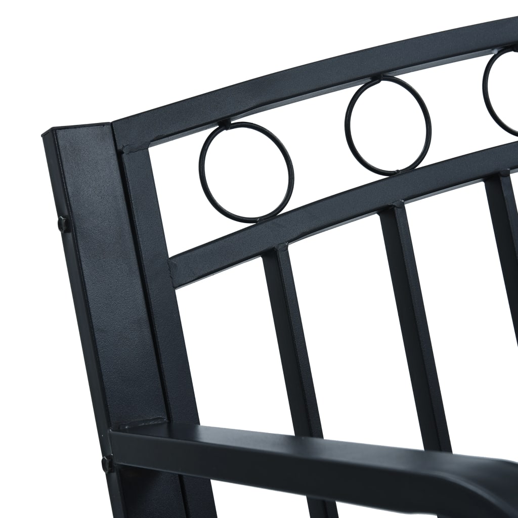 vidaXL Garden Bench 125 cm Black Steel - 31172