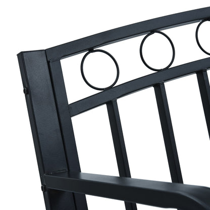 vidaXL Garden Bench 125 cm Black Steel - 31172
