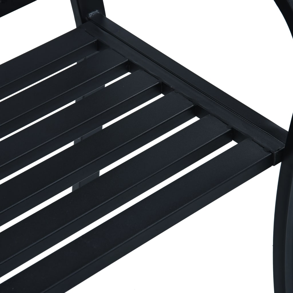 vidaXL Garden Bench 125 cm Black Steel - 31172