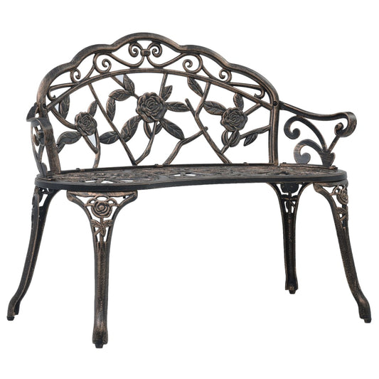 vidaXL Bistro Bench 100cm Bronze Cast Aluminium - Brown