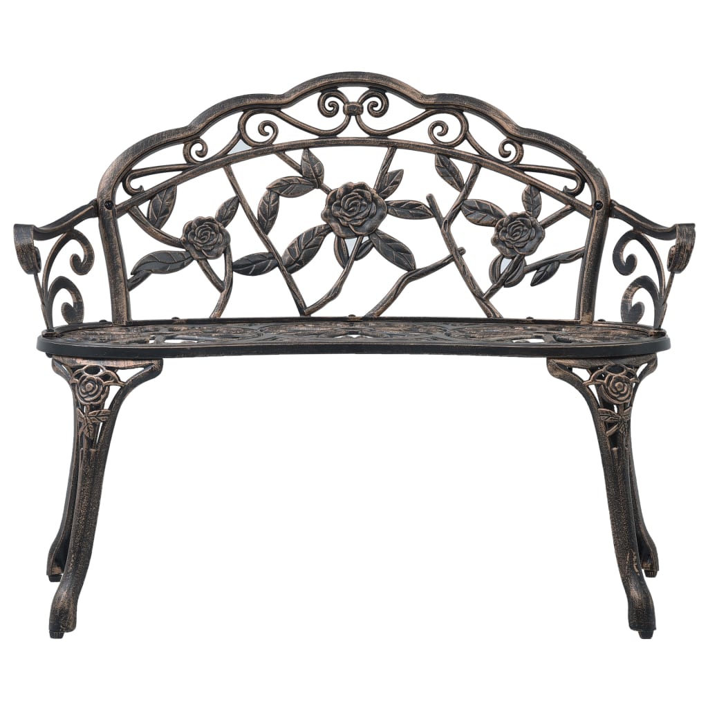 vidaXL Bistro Bench 100cm Bronze Cast Aluminium - Brown