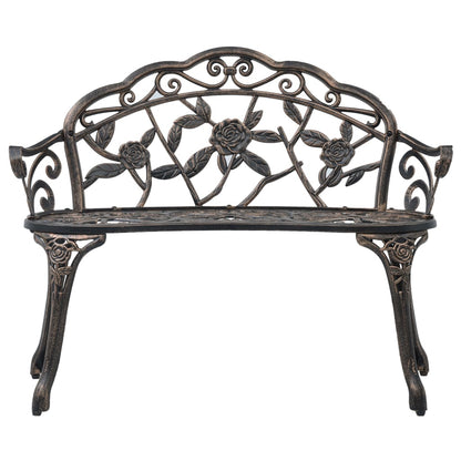 vidaXL Bistro Bench 100cm Bronze Cast Aluminium - Brown