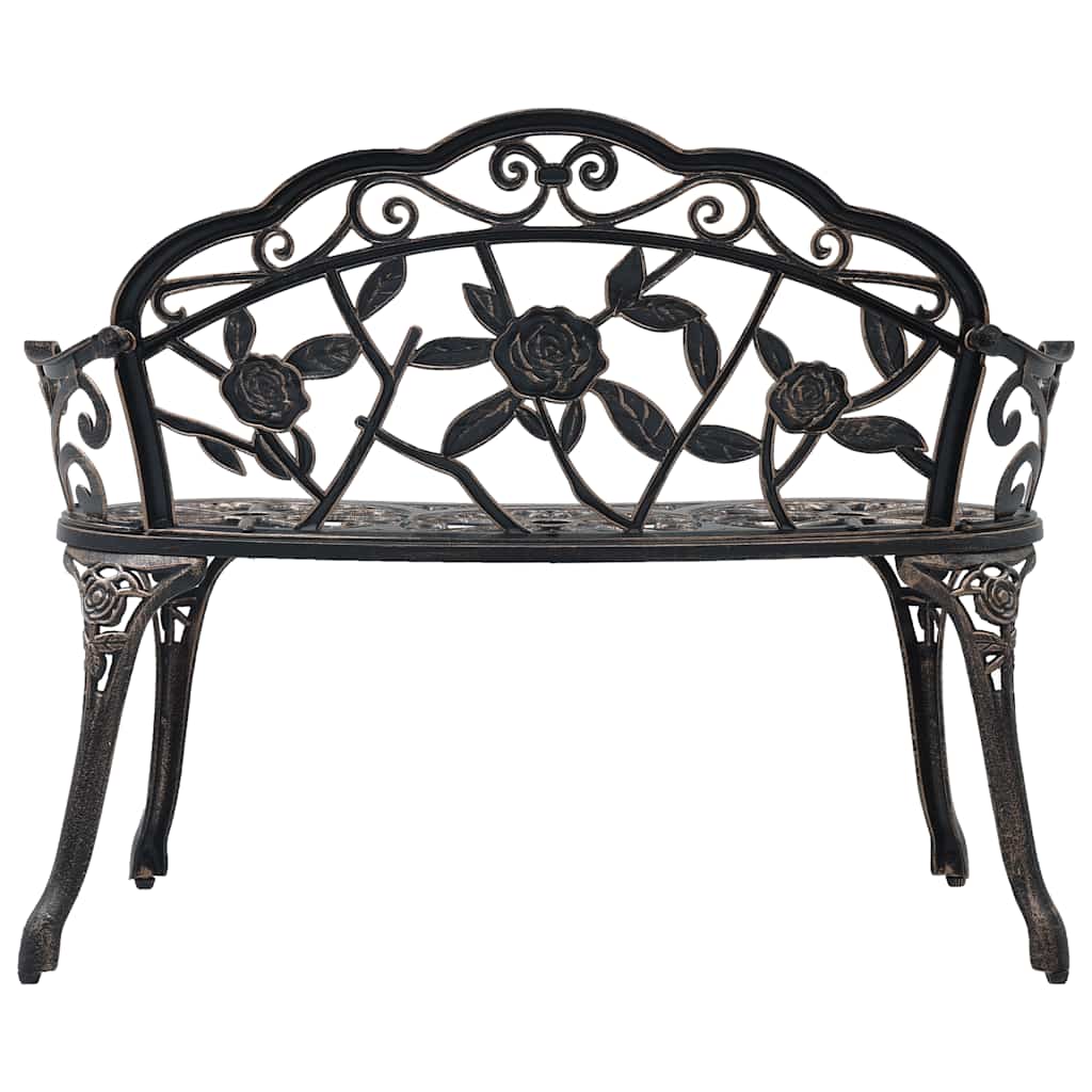 vidaXL Bistro Bench 100cm Bronze Cast Aluminium - Brown